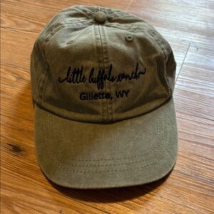 Olive Green Baseball Cap with Embroidered Text